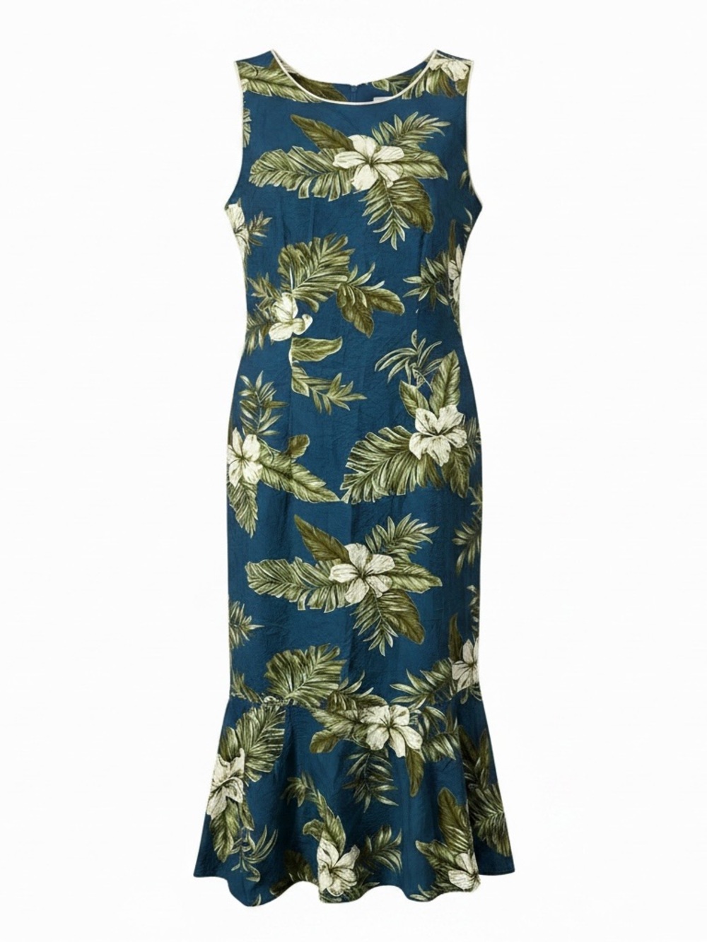 Young Hawaii by Iolani Teal Tropical Floral Maxi Dress Vacation, Size Small